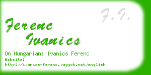 ferenc ivanics business card
